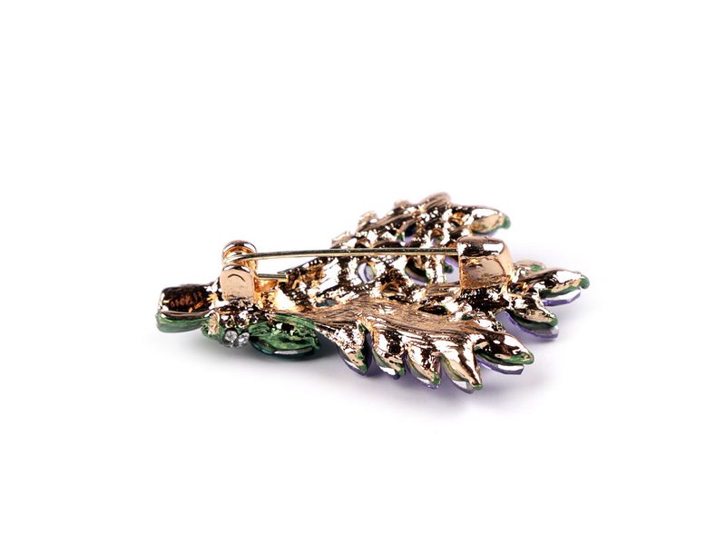 Brož s broušenými kamínky levandule