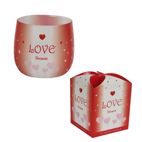 Svíčka vonná ve skle EXCLUSIVE LOVE, 100g - dia 7.5 × 7.8 cm