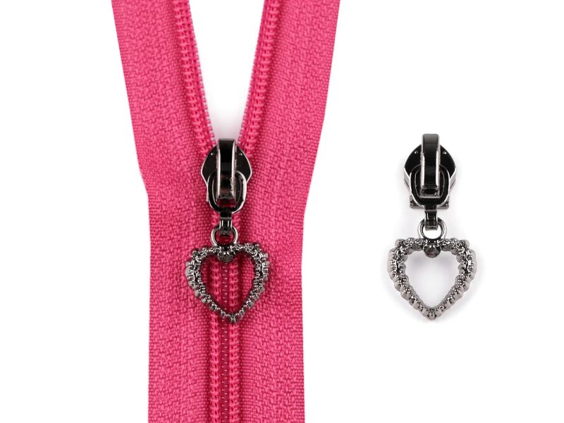 Jezdec ke spirálovým zipům No 7 srdce 2 kusy