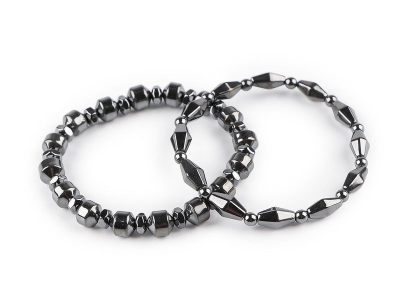 Náramek pružný hematitový, unisex