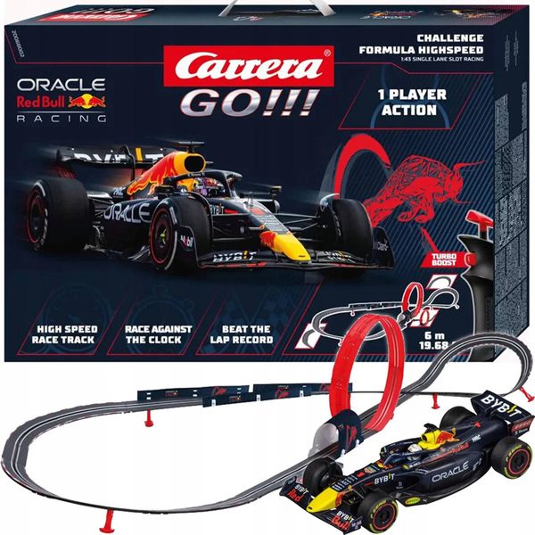 Carrera GO!!! F1 Challenger 6 m (203×75 cm, trafo)
