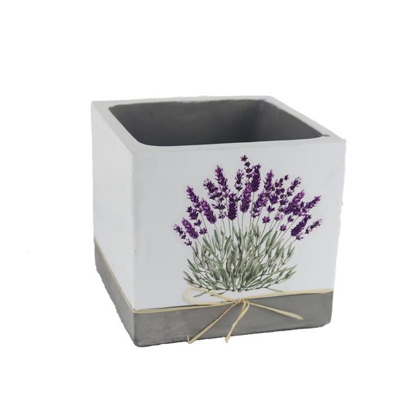 Obal na květiny hranatý levandule X5809/3 - 13,5 × 13,5 × 12,5 cm