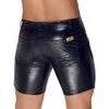 Noir Handmade H068 Mid-Length Shorts of Snake Wetlook with Back Pockets