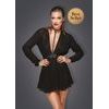 Noir Handmade Chiffon Minidress with Choker F150