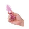 Pink Roses Glass Butt Plug Training Set
