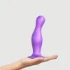Strap-on-me Curvy XL vlnitý přísavkový dildo fialový