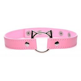 Master Series Kinky Kitty Ring Slim Choker Pink