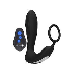 Ouch! E-stim & Vibration Butt Plug with Remote Black