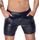 Noir Handmade H068 Mid-Length Shorts of Snake Wetlook with Back Pockets