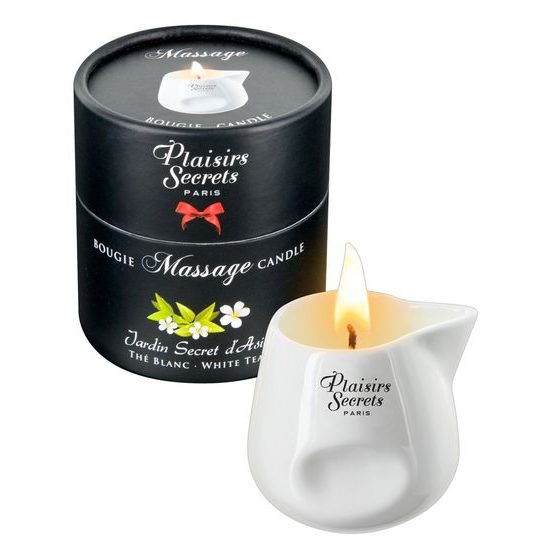 Masážní svíčka Plaisirs Secrets Candle White Tea (80 ml)