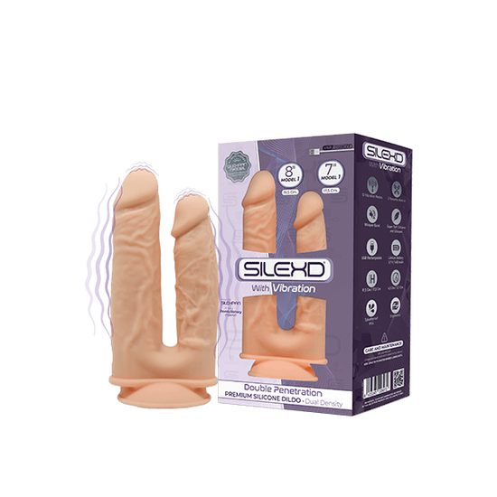 SilexD Model 1 Double Penetration Vibrating Premium Silicone Dual Density Dildo 7 8