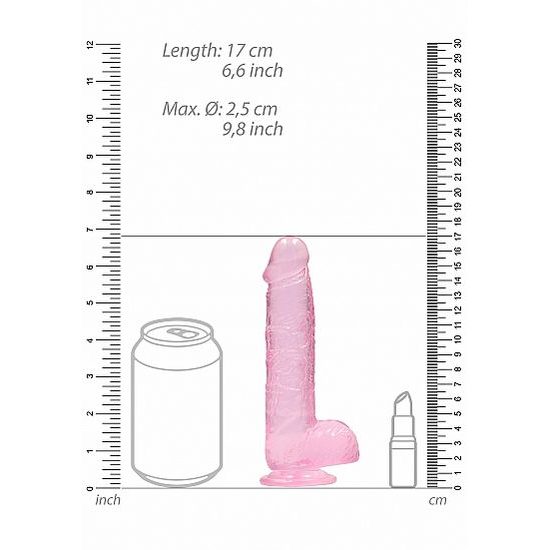 Shots Toys Shots REALROCK Realistic Dildo with Balls Pink 15 cm