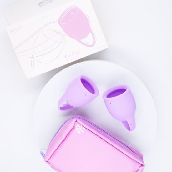 Lola Games Sada menstruačních kalíšků Natural Wellness Levandulová Orchidea 2 ks