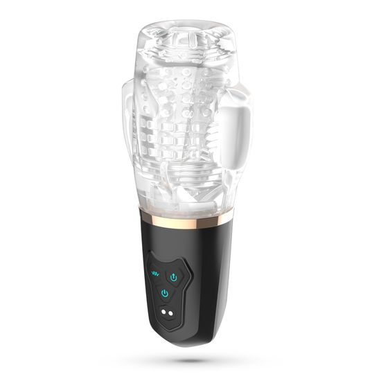 Crushious quasar rechargeable masturbator with suction