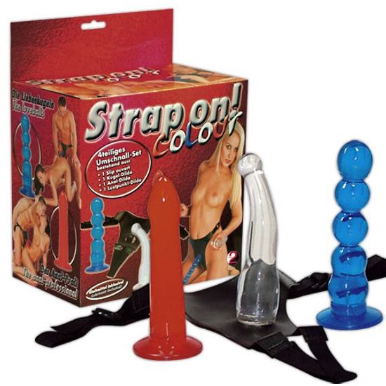 You2Toys Strap on! Colour postroj s dildy