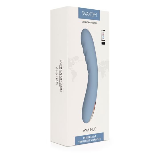 Svakom Ava Neo Interactive Thrusting Vibrator Blue