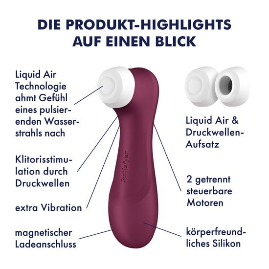 Satisfyer Pro 2 Generation 3 with Liquid Air Technology Wine Red