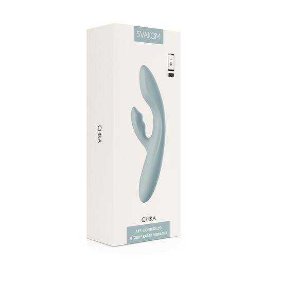 Svakom Chika App Controlled Warming G-spot And Clitoris Vibrator Turquoise Grey