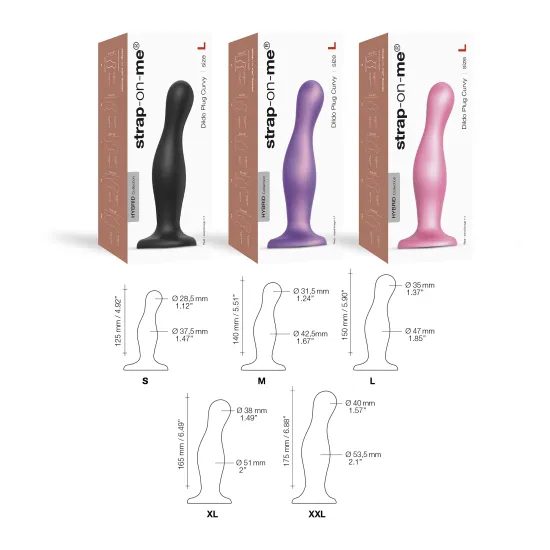 Strap-on-me Curvy XL vlnitý přísavkový dildo fialový