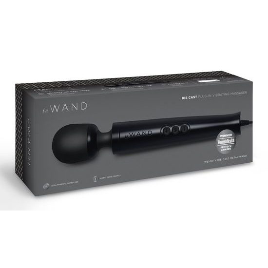 Le Wand Die Cast Plug in Vibrating Massager Black