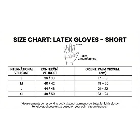 HOT LateX Latexové rukavice krátké