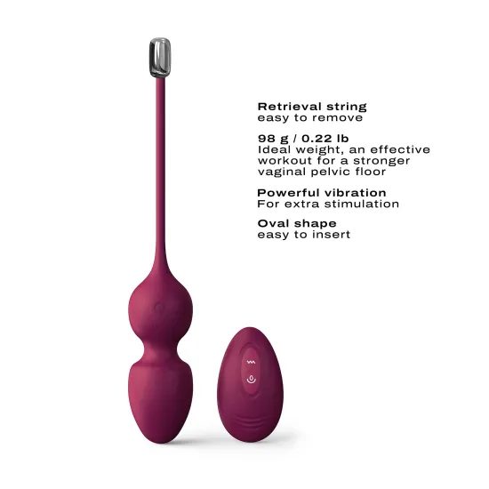 Dorcel Love Balls Vibrating Kegel Balls with Remote Control Plum