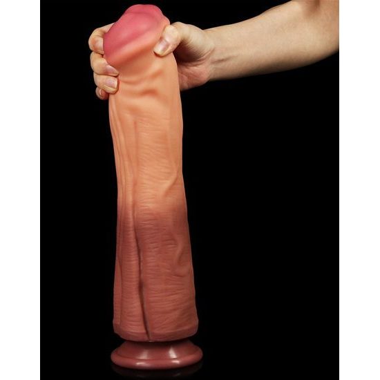 LoveToy 12" Dual Layered Platinum Silicone Cock