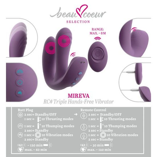 beau coeur Mireva RC Triple Hands-Free Vibrator