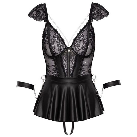 Cottelli Bondage Style Babydoll Set with Handcuffs