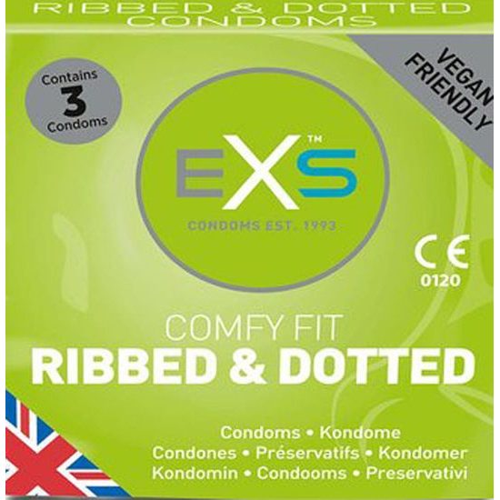 EXS Ribbed and Dotted Condoms 3 ks
