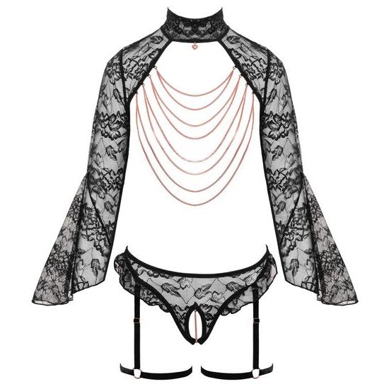 Abierta Fina Bolero Top Delicate Lace Set 2251493