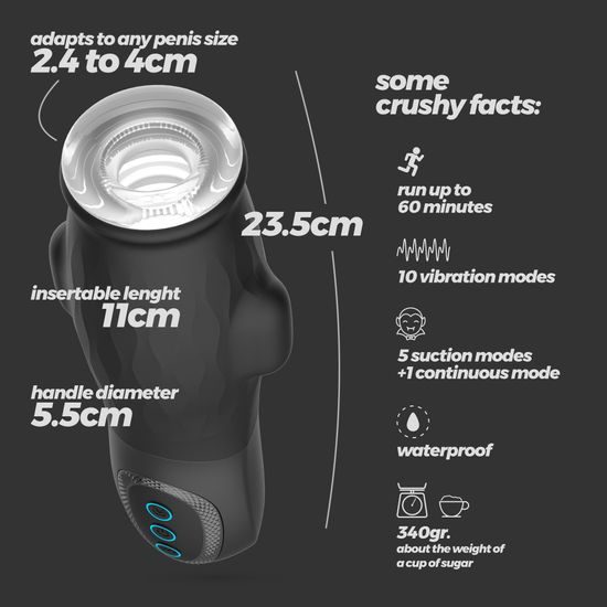 Crushious Gargantua: Sací masturbátor + lubrikant zdarma