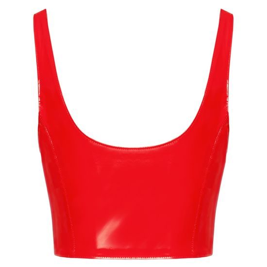 Black Level Adjustable Vinyl Top with Zip Red