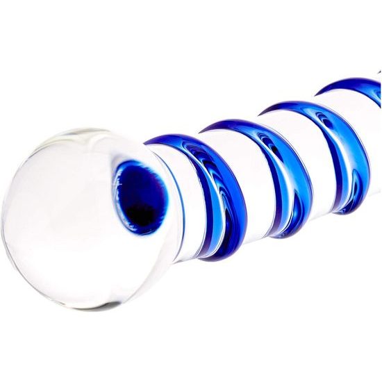 Gläs Blue Spiral Glass 19x2,5-3,9cm