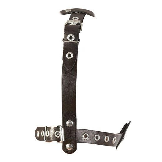 ZADO Leather Head Harness with Dildo