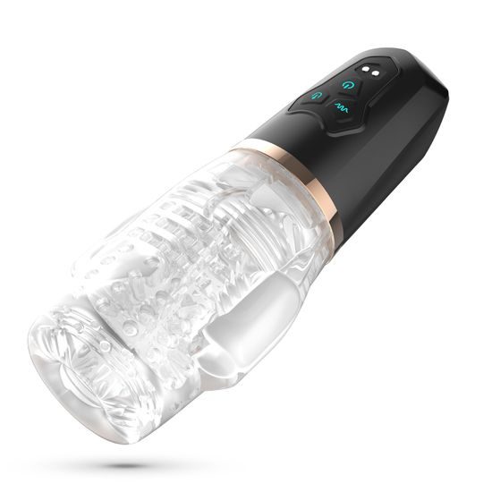Crushious quasar rechargeable masturbator with suction