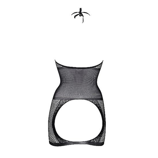 Le Désir Peek-A-Boo Fishnet Dress Black