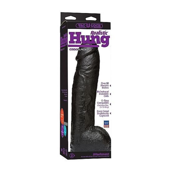 Doc Johnson Vac-U-Lock CodeBlack Realistic Dildo 30 cm