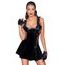 Noir Handmade F248 Short PVC Dress with Frilled Shoulder Straps
