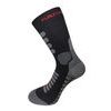 Summer trekking socks with molecules of silver grey/red