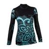 Thermal T-shirt nanosilver - FLOWER black/turquoise