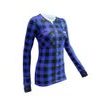 Unisex thermal T-shirt nanosilver - FLANNEL SHIRT PATTERN blue