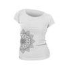 Woman´s T-shirt nanosilver CLASSIC imprinted FLORAL white