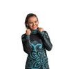 Thermal T-shirt nanosilver - FLOWER black/turquoise