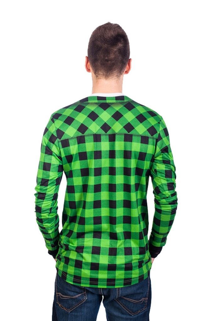 Thermal T-shirt - FLANNEL SHIRT PATTERN with silver