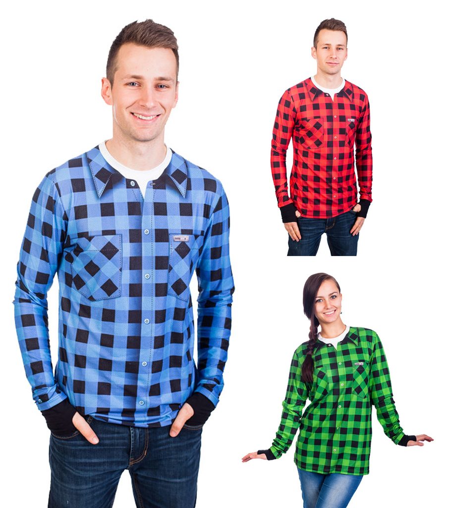 Thermal T-shirt FLANNEL PATTERN with silver | nanosilver.eu