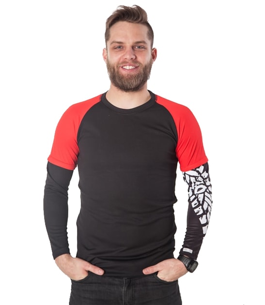 Biker T-shirt long sleeves with silver | nanosilver.eu