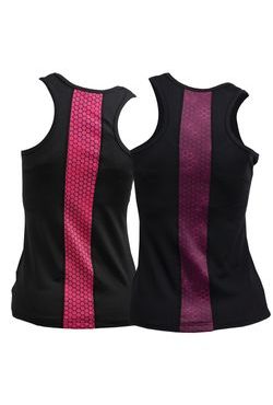 Woman´s fitness tank top nanosilver ACTIVE black with strip