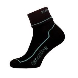 Sports socks with molecules of silver black/turqouis