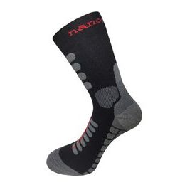 Summer trekking socks with molecules of silver grey/red
